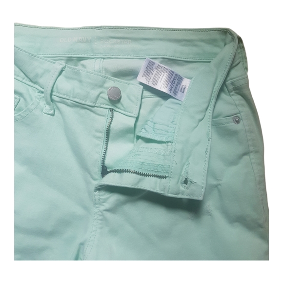 💫HOST PICK💫❤ Like New Mint Green Rockstar Distressed Jeans Old Navy - Picture 3 of 3